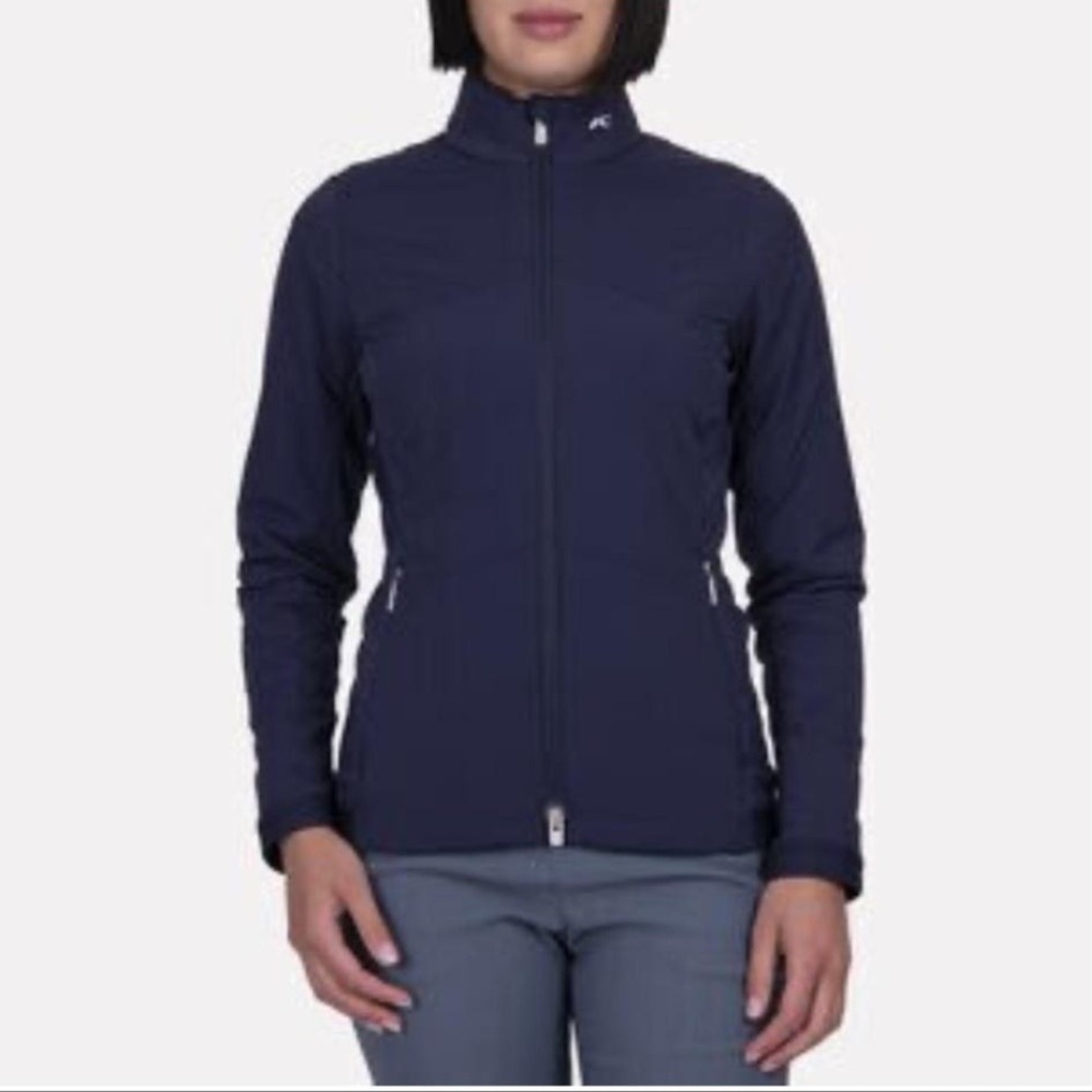 KJUS Radiation Jacket Womens XL Blue Softshell Insulated Ski Golf DWR Fabric